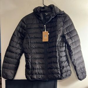 NEW Wantdo Women's Black Medium Weight Water-Repellent Parka Jacket SZ Medium